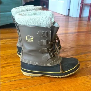 Sorel Waterproof Rubber Boots - Brown and Black