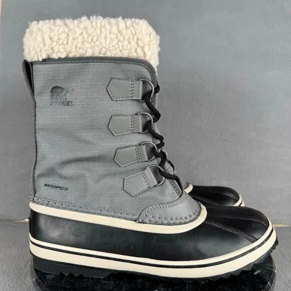 Sorel Winter Carnival Quarry Gray Waterproof Lace-Up Boots Women’s Size 8.5 US