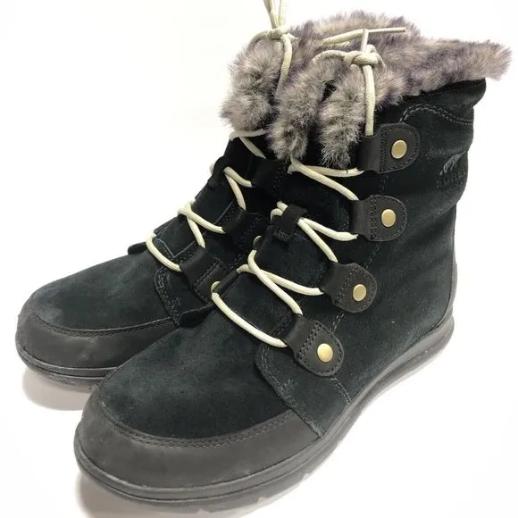 Sorel Women’s Explorer Joan Waterproof Boot Black Size 10 M
