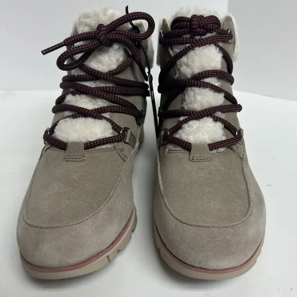 Sorel Women's Harlow Lace Cozy Waterproof Boots Taupe, Size 9.5 M