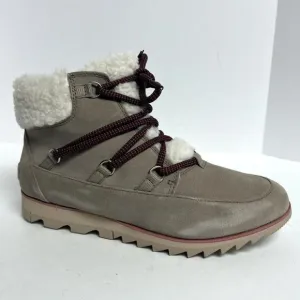 Sorel Women's Harlow Lace Cozy Waterproof Boots Taupe, Size 9.5 M