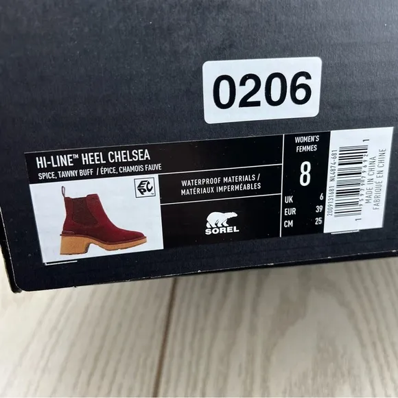 Sorel Women's Hi-Line Waterproof Chelsea Boots US8 Spice/Tawny Buff $190