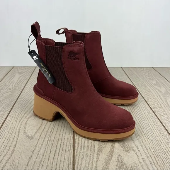 Sorel Women's Hi-Line Waterproof Chelsea Boots US8 Spice/Tawny Buff $190