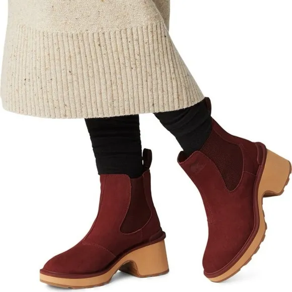 Sorel Women's Hi-Line Waterproof Chelsea Boots US8 Spice/Tawny Buff $190