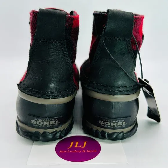Sorel Women's Out N About Plus Buffalo Plaid Ankle Boots NL2544-011 Size 7