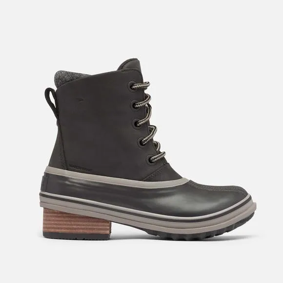 SOREL WOMEN'S SLIMPACK III LACE BOOT - BLACK - WATERPROOF LEATHER WINTER BO