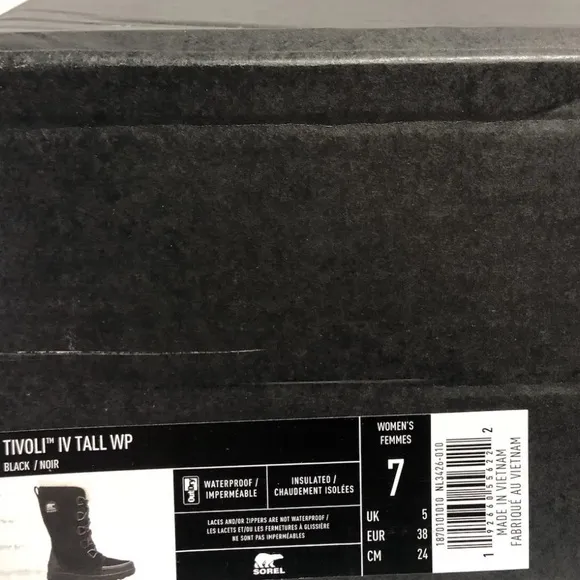 Sorel Women’s Tivoli IV, Black Waterproof Winter Boots, Size 7M