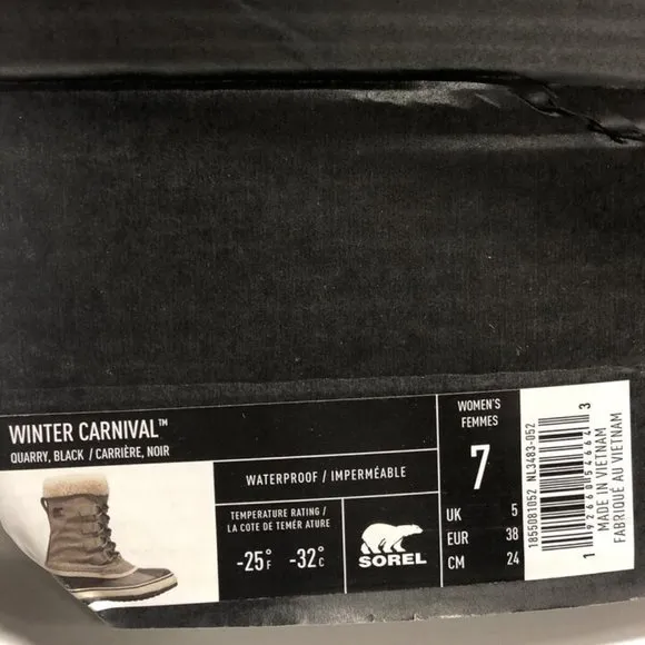 Sorel Women’s Winter Carnival, Gray Waterproof Boots, Size 7 M