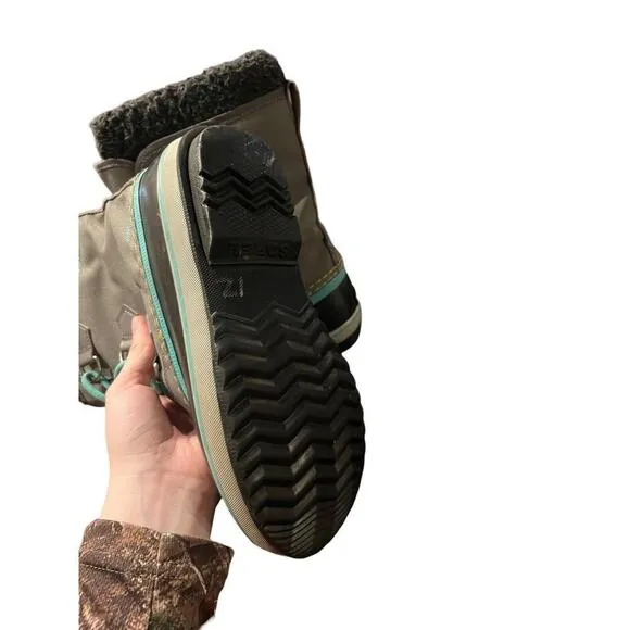 Sorel Yoot Pack Insulated Childs Waterproof Winter Boot Youth Size 3 Teal/Gray