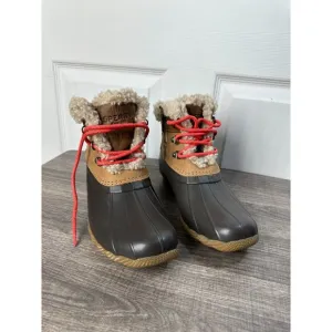 Sperry Saltwater Alpine Waterproof Rain Boots Women's size 8.5 Med Leather Duck