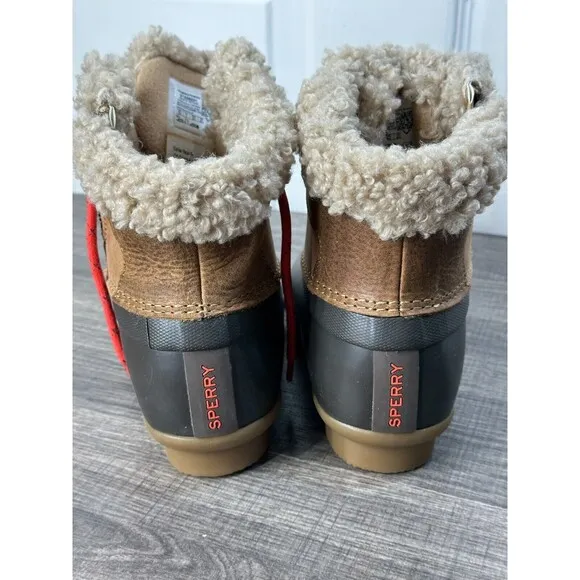 Sperry Saltwater Alpine Waterproof Rain Boots Women's size 8.5 Med Leather Duck