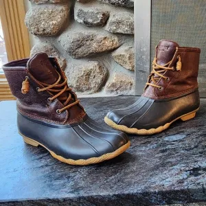 Sperry Saltwater Leather Waterproof Duck Boots Size 8M