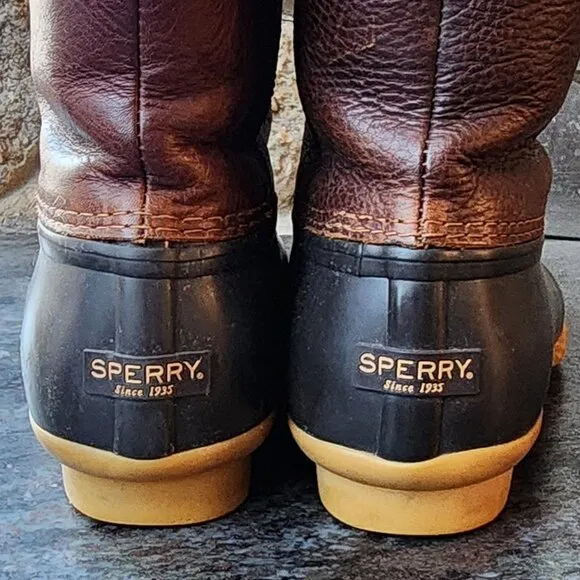 Sperry Saltwater Leather Waterproof Duck Boots Size 8M