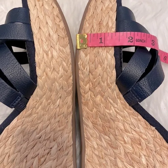Splendid Women's Madelaine Leather Open Toe Ankle Strap Wedge Sandals Size 9