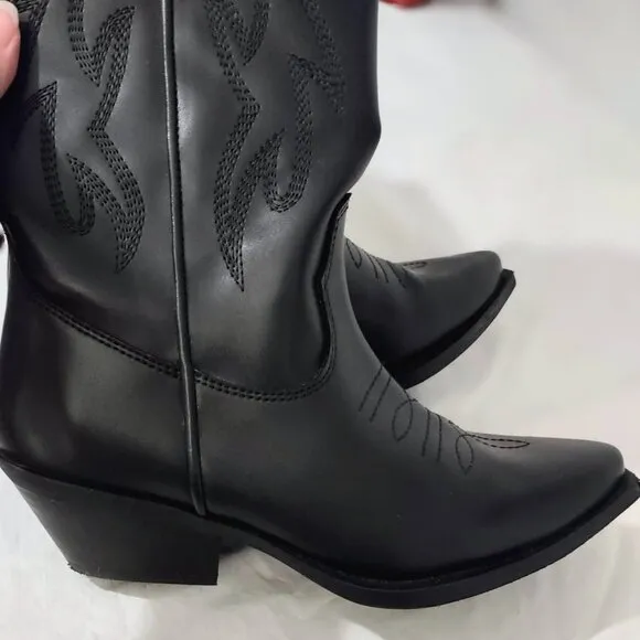 Steve Madden &quot;Windie&quot; Black Cowboy Boots