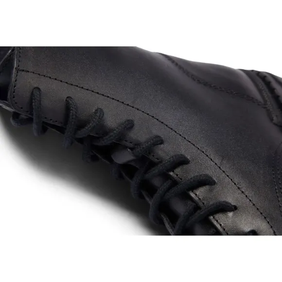 STEVE MADDEN • Black Jamisyn Leather Combat Boots