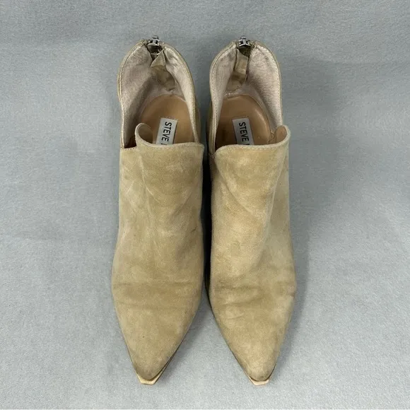 Steve Madden Boots Womens Size 9M Suede Pointed Toe Block Heel V Cut Booties