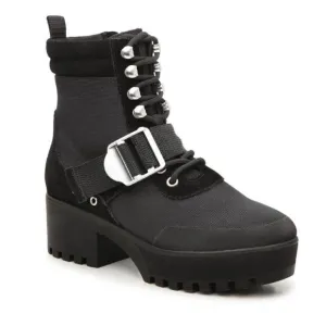 Steve Madden Grady Black Chunky Black Boots Size 8