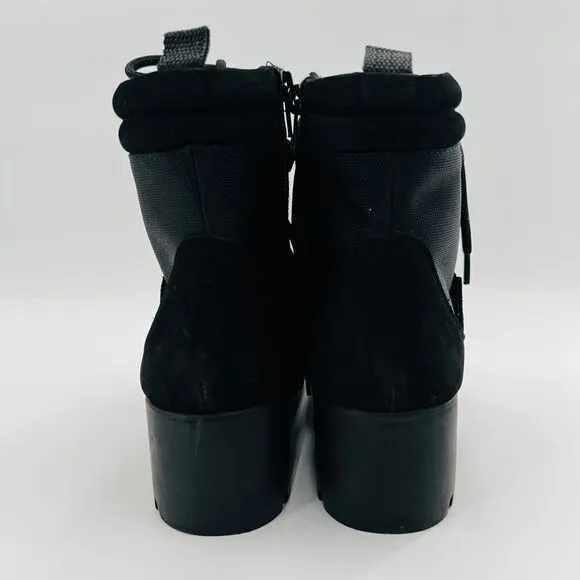 Steve Madden Grady Black Chunky Black Boots Size 8