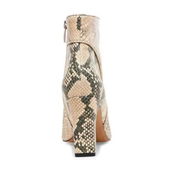 Steve Madden Jenn Leather Natural Multi Pointed Ankle Boots Size 6.5