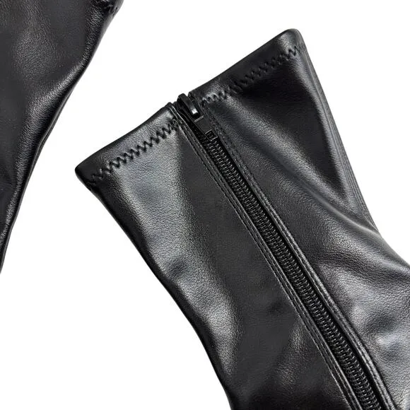 Steve Madden Klayton Black Chunky Platform Boots 8 Square Toe Grunge Goth y2k