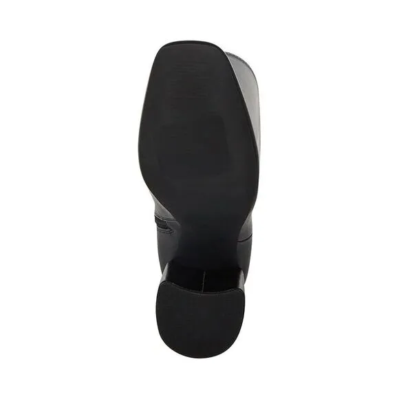 Steve Madden Lizah Boots Womens 9.5 Black Square-Toe Block Heel Knee High KHD144