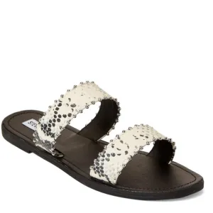 STEVE MADDEN Printed Snake Leather Studded Slide Sandals