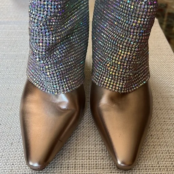 Steve Madden Rhinestone Boots, size9.5, sparkly multicolor
