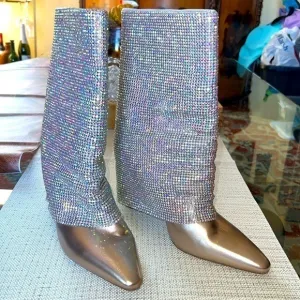 Steve Madden Rhinestone Boots, size9.5, sparkly multicolor
