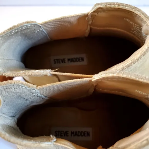 Steve Madden Suede Tan Ankle Boots with Chunky Sole Size 8