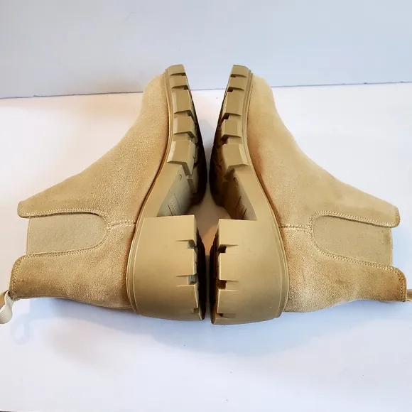 Steve Madden Suede Tan Ankle Boots with Chunky Sole Size 8