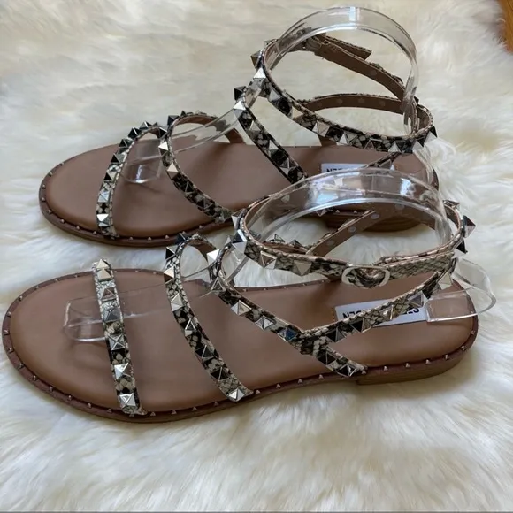 Steve Madden Travel Snake Sandals Size 10