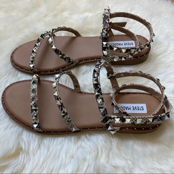 Steve Madden Travel Snake Sandals Size 10