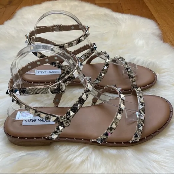 Steve Madden Travel Snake Sandals Size 10