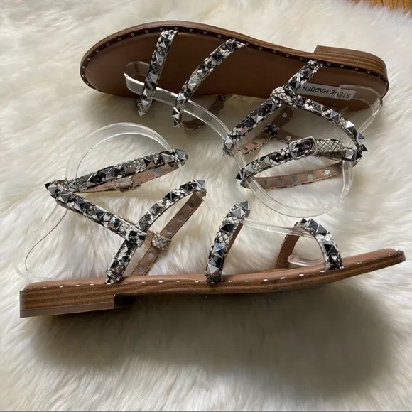 Steve Madden Travel Snake Sandals Size 10