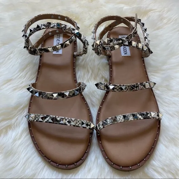 Steve Madden Travel Snake Sandals Size 10