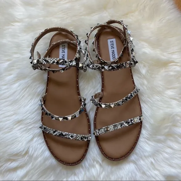 Steve Madden Travel Snake Sandals Size 10