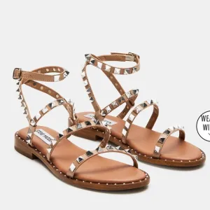 Steve Madden • Travel Studded Sandals Tan NWT 7