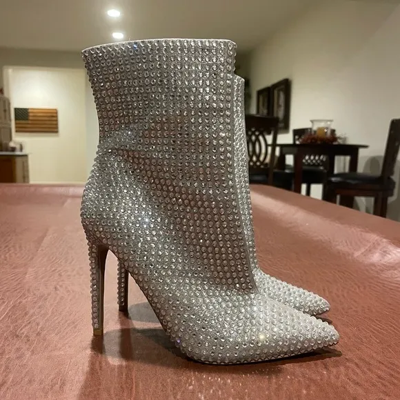 Steve Madden Winnings Rhinestone Heeled Ankle Boots