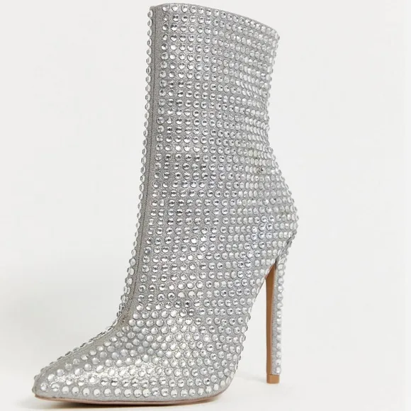 Steve Madden Winnings Rhinestone Heeled Ankle Boots