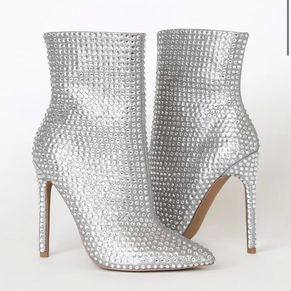 Steve Madden Winnings Rhinestone Heeled Ankle Boots