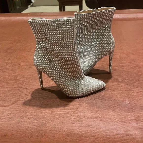 Steve Madden Winnings Rhinestone Heeled Ankle Boots