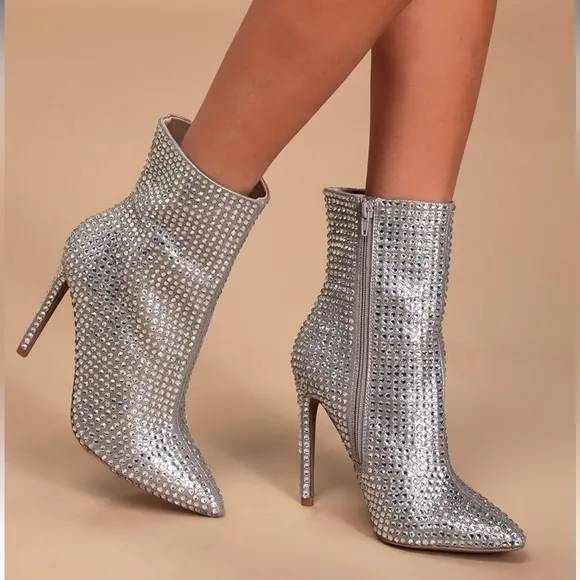 Steve Madden Winnings Rhinestone Heeled Ankle Boots