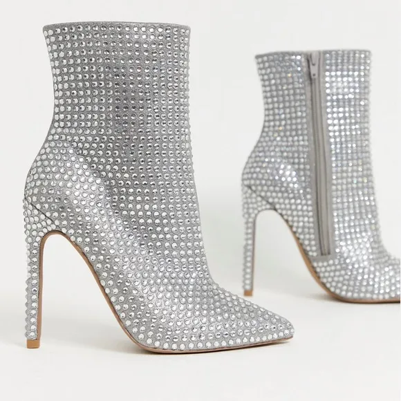 Steve Madden Winnings Rhinestone Heeled Ankle Boots