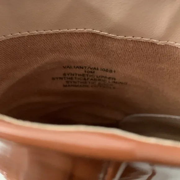 Steve Madden Womens Valiant brown tan Patent Pointed Toe Ankle Boots Shoes 10M