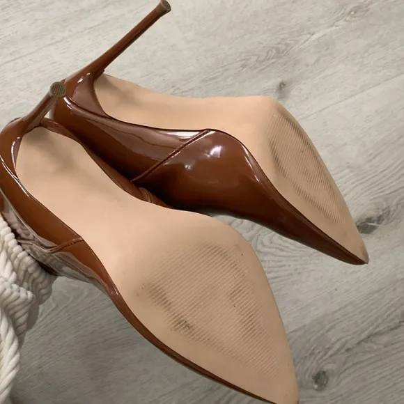 Steve Madden Womens Valiant brown tan Patent Pointed Toe Ankle Boots Shoes 10M