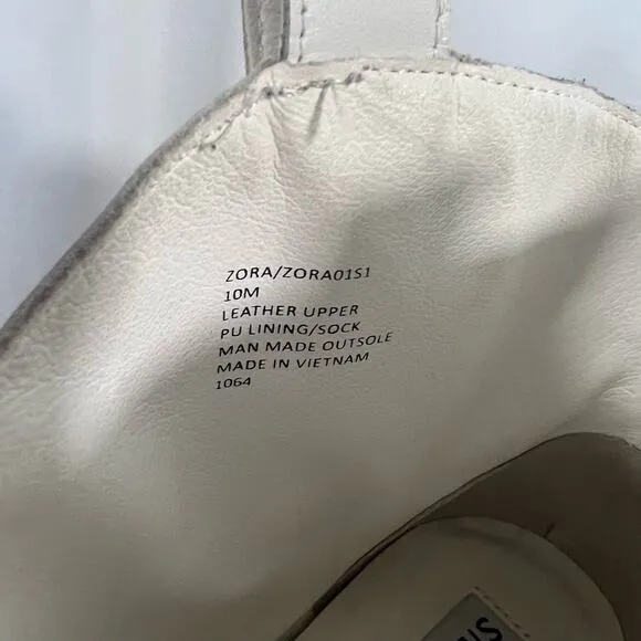 Steve Madden Zora White Leather Pointed-Toe Ankle Booties Size 10