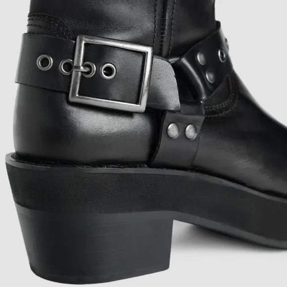 STEVEN MEISEL X ZARA Leather Bike Ankle Boots Size 37/ 7
