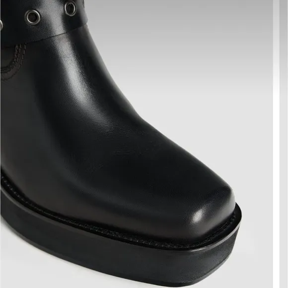 STEVEN MEISEL X ZARA Leather Bike Ankle Boots Size 37/ 7