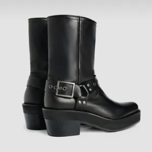 STEVEN MEISEL X ZARA Leather Bike Ankle Boots Size 37/ 7